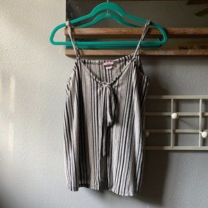 Love & Let Love Striped Tie Front Tank